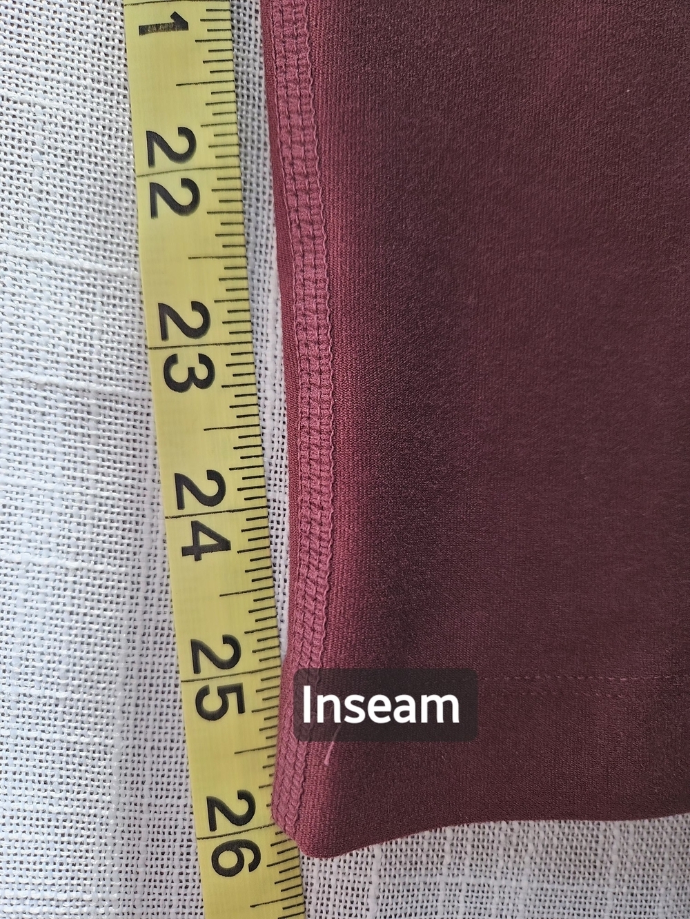 Mondetta Burgundy High Rise Moto Leggings w/ Pockets Size L - Picture 15 of 15